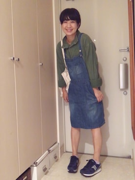 「BAG'n'NOUN」｜「アイテム（サロペット/オーバーオール）」を使った、ナオさん（レディース・162cm）の秋コーディネート
