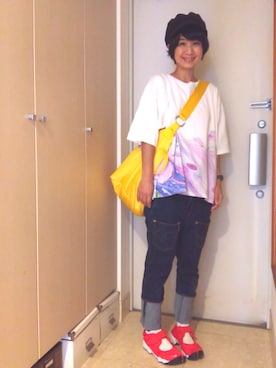 「MICKEY MOUSE（ミッキーマウス）のアイテム（腕時計）」を使った、ナオさん（レディース・162cm）の秋コーディネート