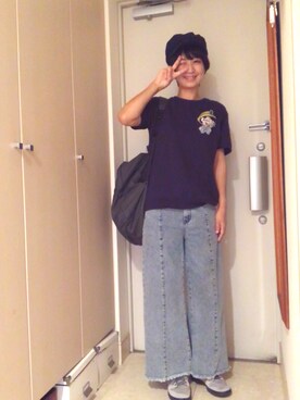 「coen（コーエン）のアイテム（キャスケット）」を使った、ナオさん（レディース・162cm）の秋コーディネート