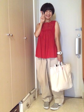 「BAG'n'NOUN」｜「アイテム（スリッポン）」を使った、ナオさん（レディース・162cm）の秋コーディネート