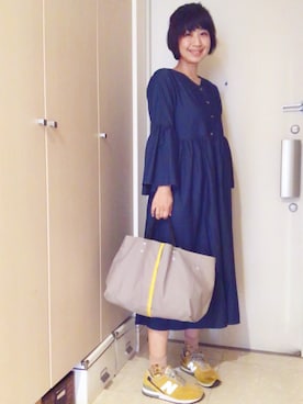 「BAG'n'NOUN」｜「アイテム（シャツワンピース）」を使った、ナオさん（レディース・162cm）の秋コーディネート