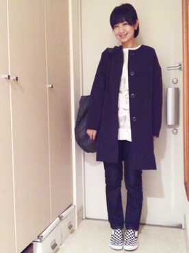 「BAG'n'NOUN」｜「アイテム（スリッポン）」を使った、ナオさん（レディース・162cm）の秋コーディネート