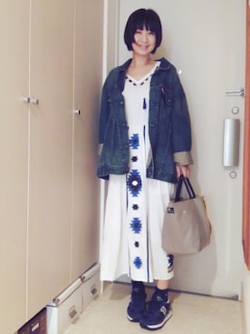 「BAG'n'NOUN」｜「アイテム（ワンピース/ドレス）」を使った、ナオさん（レディース・162cm）の秋コーディネート