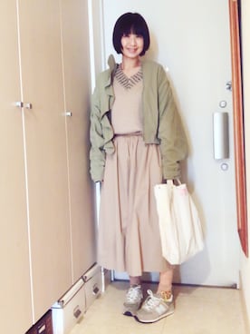「BAG'n'NOUN」｜「アイテム（ブルゾン）」を使った、ナオさん（レディース・162cm）の秋コーディネート