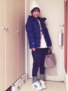 「THE NORTH FACE（ザノースフェイス）のザ・ノースフェイス / ビレイヤーパーカ（ダウンジャケット/コート）」を使った、ナオさん（レディース・162cm）の冬コーディネート