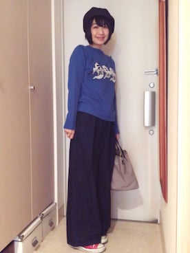 「BAG'n'NOUN」｜「アイテム（ハンチング/ベレー帽）」を使った、ナオさん（レディース・162cm）の冬コーディネート