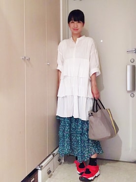 「BAG'n'NOUN」｜「アイテム（シャツワンピース）」を使った、ナオさん（レディース・162cm）の春コーディネート