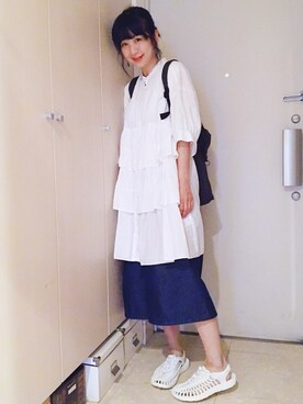 「BAG'n'NOUN」｜「アイテム（シャツワンピース）」を使った、ナオさん（レディース・162cm）の夏コーディネート