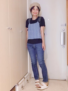 「BAG'n'NOUN」｜「アイテム（ハンチング/ベレー帽）」を使った、ナオさん（レディース・162cm）の夏コーディネート