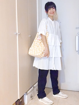 「BAG'n'NOUN」｜「アイテム（シャツワンピース）」を使った、ナオさん（レディース・162cm）の夏コーディネート