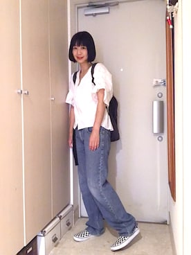 「BAG'n'NOUN」｜「アイテム（スリッポン）」を使った、ナオさん（レディース・162cm）の夏コーディネート