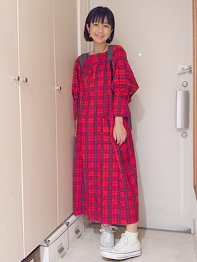 「BAG'n'NOUN」｜「アイテム（ワンピース/ドレス）」を使った、ナオさん（レディース・162cm）の秋コーディネート