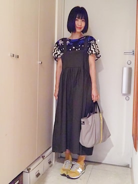 「Handmade（ハンドメイド）のアイテム（サロペット/オーバーオール）」を使った、ナオさん（レディース・162cm）の秋コーディネート