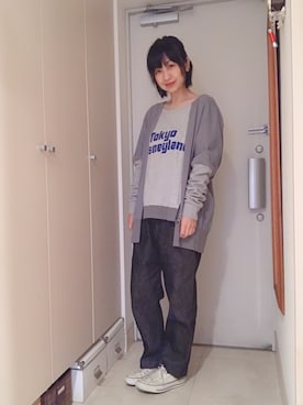 「handmade」｜「アイテム（スウェット）」を使った、ナオさん（レディース・162cm）の冬コーディネート