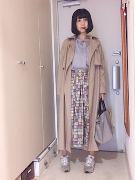 「WEGO（ウィゴー）のアイテム（トレンチコート）」を使った、ナオさん（レディース・162cm）の春コーディネート