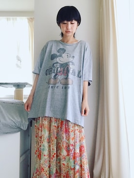 「ミッキーT」｜「アイテム（ワンピース/ドレス）」を使った、ナオさん（レディース・162cm）の夏コーディネート