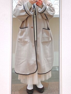 「AS KNOW AS plus（アズノゥアズプラス）のアイテム（バレエシューズ）」を使った、み△さん（レディース・155cm）の冬コーディネート