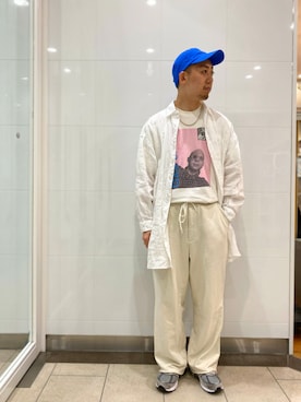 「All Blues（オールブルース）のアイテム」を使った、宮岸 優太さん（メンズ・173cm）の春コーディネート