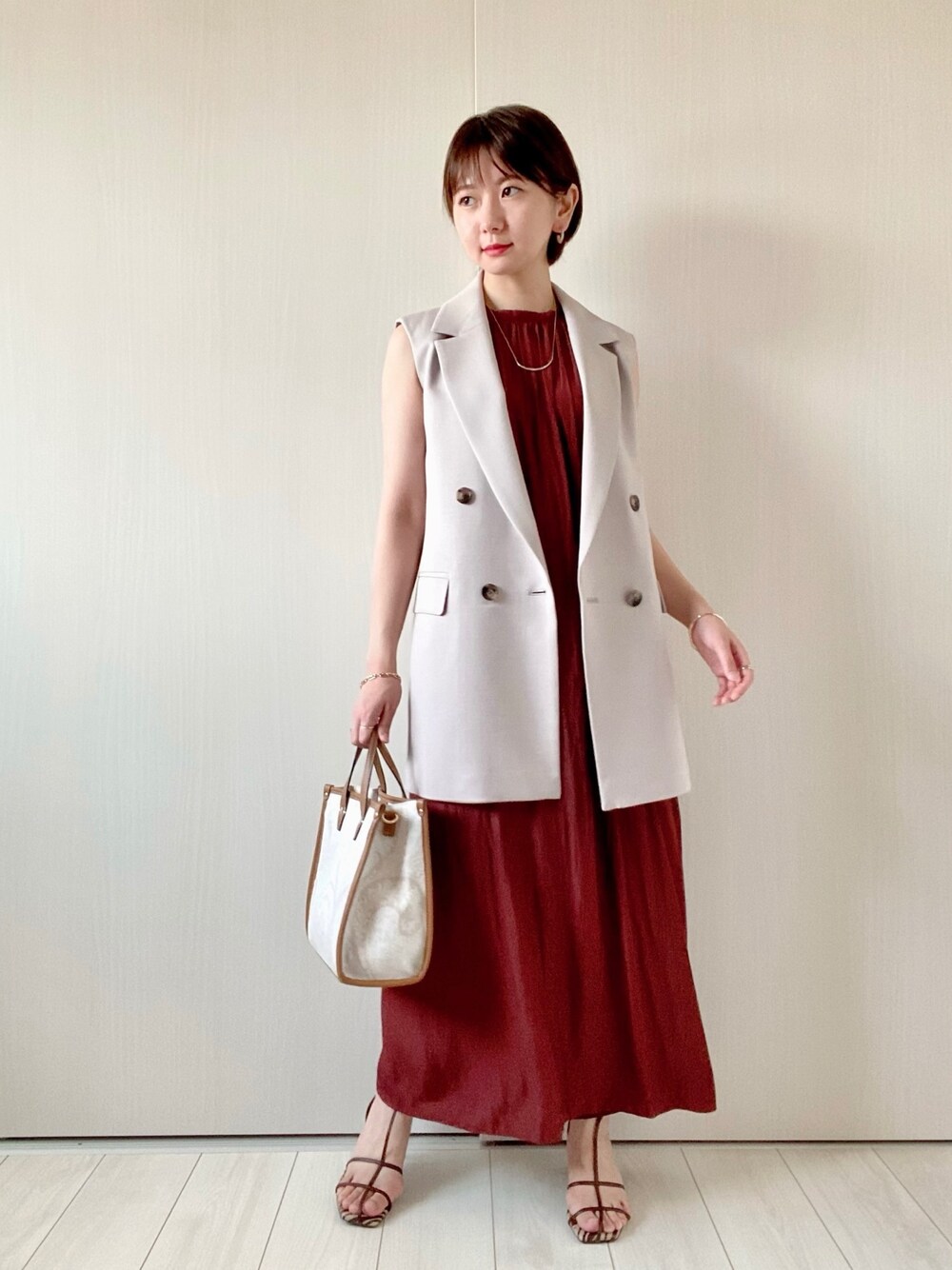 専用【allureville】　ベルト付きギャザーワンピース　ノースリーブワンピ allureville（アルアバイル）の「ベルト付きギャザーワンピース