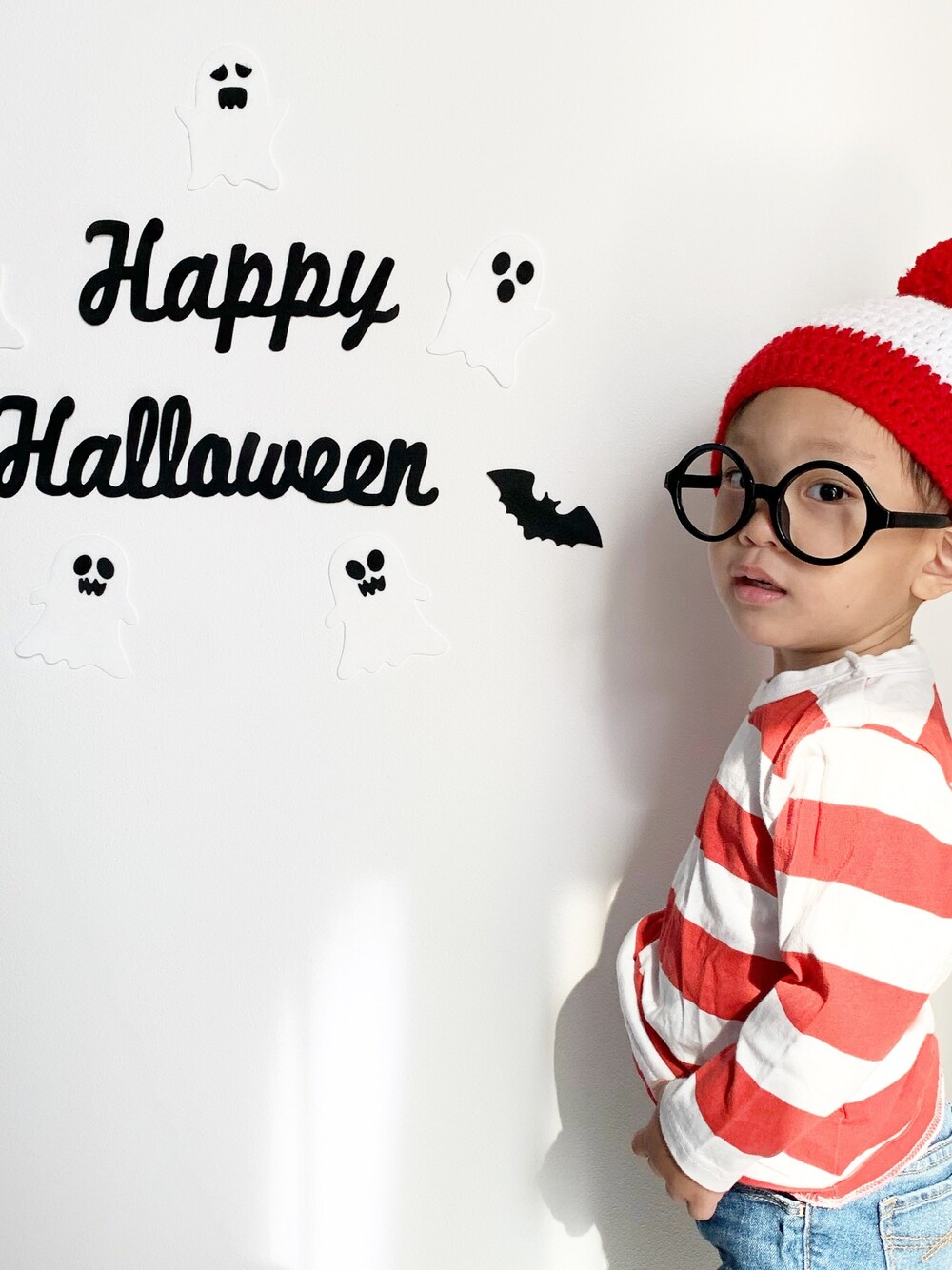 「おとこのこ、ハロウィン、ハロウィンコーデ」｜「楽天のアイテム（Tシャツ/カットソー、レッド系）」を使った、KAIRI⋆⋆⋆さん（キッズ・80cm）の秋コーディネートの1枚目の写真