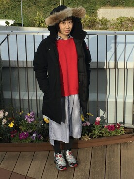 「HELIOPOLE（エリオポール）のアイテム（ワンピース/ドレス）」を使った、kwekさん（レディース・154cm）の冬コーディネート