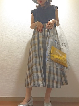 「無印良品（ムジルシリョウヒン）のアイテム（帽子）」を使った、たっきー◡̈❤︎さん（レディース・149cm）の夏コーディネート