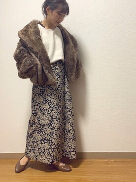 「Chico（チコ）のアイテム（ダウンジャケット/コート）」を使った、たっきー◡̈❤︎さん（レディース・149cm）の冬コーディネート