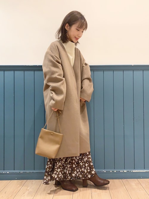 Lowrys Farm 京都ポルタたっきー さんのノーカラーコートを使ったコーディネート Zozotown