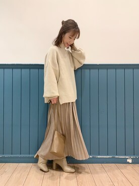 「LOWRYS FARM（ローリーズファーム）のストレッチヒールブーツ　851418（ブーツ）」を使った、たっきー◡̈❤︎さん（レディース・149cm）の秋コーディネート