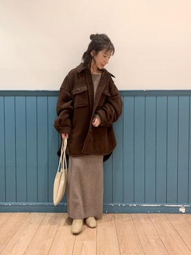 「LOWRYS FARM（ローリーズファーム）のストレッチヒールブーツ　851418（ブーツ）」を使った、たっきー◡̈❤︎さん（レディース・149cm）の冬コーディネート