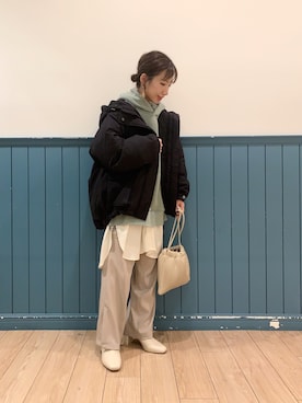 「LOWRYS FARM（ローリーズファーム）のストレッチヒールブーツ　851418（ブーツ）」を使った、たっきー◡̈❤︎さん（レディース・149cm）の冬コーディネート