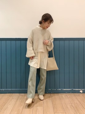 「LOWRYS FARM（ローリーズファーム）のストレッチヒールブーツ　851418（ブーツ）」を使った、たっきー◡̈❤︎さん（レディース・149cm）の冬コーディネート