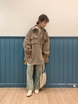 「LOWRYS FARM（ローリーズファーム）のストレッチヒールブーツ　851418（ブーツ）」を使った、たっきー◡̈❤︎さん（レディース・149cm）の冬コーディネート