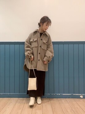 「LOWRYS FARM（ローリーズファーム）のストレッチヒールブーツ　851418（ブーツ）」を使った、たっきー◡̈❤︎さん（レディース・149cm）の冬コーディネート