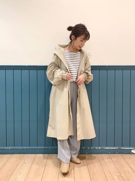 「LOWRYS FARM（ローリーズファーム）のセンタープレスカラーフレアパンツ　870189（その他パンツ）」を使った、たっきー◡̈❤︎さん（レディース・149cm）の春コーディネート