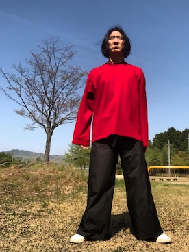 「LAD MUSICIAN（ラッドミュージシャン）のアイテム（チノパンツ）」を使った、スタークスさん（メンズ・174cm）の秋コーディネート
