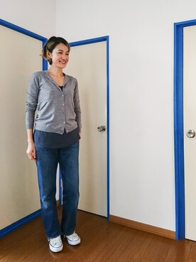 「BLUE BLUE（ブルーブルー）のアイテム（パンツ）」を使った、かずみさん（レディース・165cm）の冬コーディネート