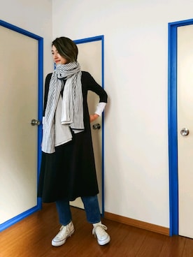 「ゆるカジ」｜「アイテム（ワンピース/ドレス）」を使った、かずみさん（レディース・165cm）の春コーディネート