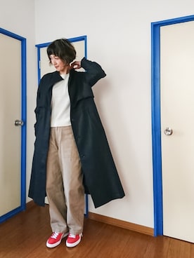 「ゆるカジ」｜「アイテム（ジャケット/アウター）」を使った、かずみさん（レディース・165cm）の冬コーディネート