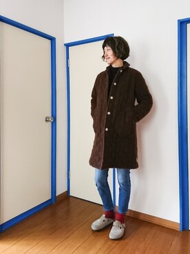「ゆるカジ」｜「アイテム（ジャケット/アウター）」を使った、かずみさん（レディース・165cm）の冬コーディネート