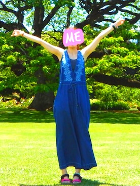 「hawaii」｜「アイテム（オールインワン・サロペット）」を使った、ここあさん（レディース・162cm）の夏コーディネート
