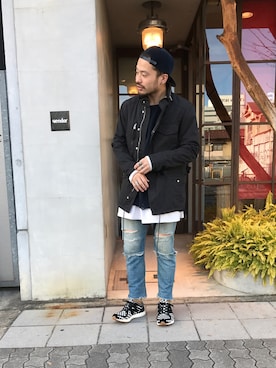 「nonnative（ノンネイティブ）のアイテム（スニーカー）」を使った、KEISUKEさん（メンズ・173cm）の冬コーディネート