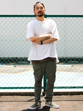 「YSTRDY's TMRRW（イエスタデイズトゥモロー）のアイテム」を使った、KEISUKEさん（メンズ・173cm）の夏コーディネート
