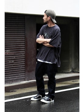 「YSTRDY's TMRRW（イエスタデイズトゥモロー）のアイテム」を使った、KEISUKEさん（メンズ・173cm）の夏コーディネート