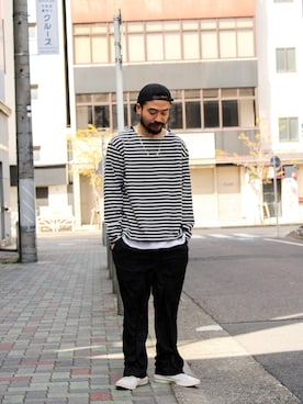 「YSTRDY's TMRRW（イエスタデイズトゥモロー）のアイテム（パンツ）」を使った、KEISUKEさん（メンズ・173cm）の春コーディネート