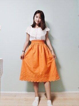 UNIQLO（ユニクロ）のスカート（オレンジ系）を使った人気ファッション 