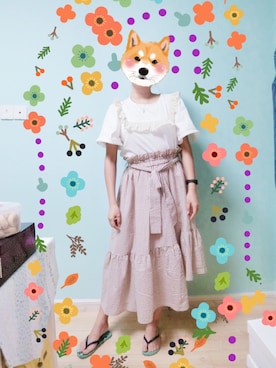 「Honey Salon（ハニーサロン）のアイテム（スカート）」を使った、yumi小麦さん（レディース・160cm）の夏コーディネート