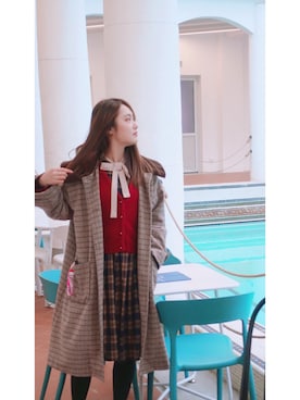 「RUBY AND YOU（ルビーアンドユー）のアイテム（ダッフルコート）」を使った、yumi小麦さん（レディース・160cm）の冬コーディネート