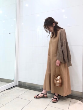 「ビーズバッグ」｜「アイテム（サンダル）」を使った、yamamotoさん（レディース・155cm）の夏コーディネート