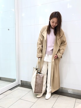 「URBAN RESEARCH（アーバンリサーチ）のアイテム（トレンチコート）」を使った、yamamotoさん（レディース・155cm）の冬コーディネート